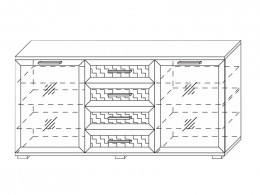 Комод  Комодино 2 стеклодвери Палермо