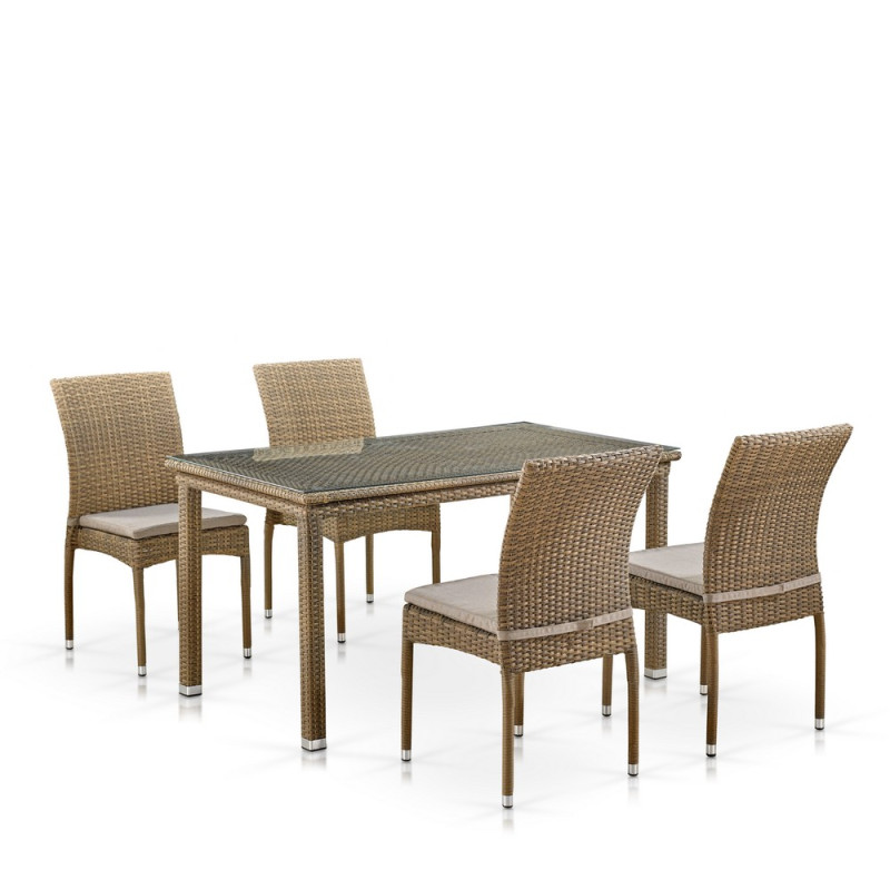 Комплект плетеной мебели T256B/Y380B-W65 Light Brown (4+1) Комплект плетеной мебели T256B/Y380B-W65 Light Brown (4+1)