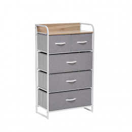 Комод Leset Ноа 5 ящ., Каркас Белый, Светло-серый
