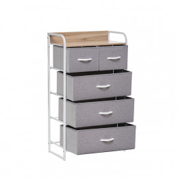 Комод Leset Ноа 5 ящ., Каркас Белый, Светло-серый