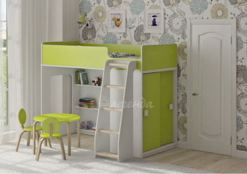 Кровать чердак со шкафом-купе Легенда 42.5.3