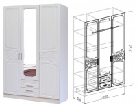 Шкаф 3-х створчатый Тиффани 135 см