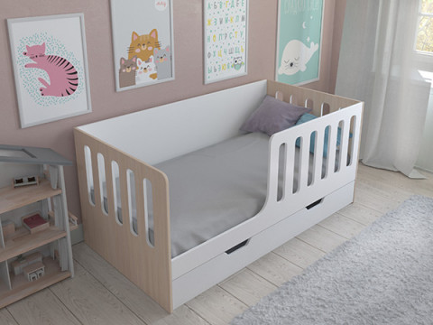 Кровать Астра 12 с ящиком Белый/Белый