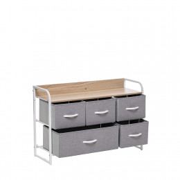 Комод Leset Ноа широкий, Каркас Белый, Светло-серый