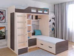 Кровать двухъярусная Астра 4  Дуб молочный/Белый