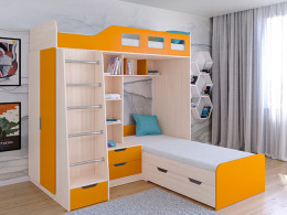 Кровать двухъярусная Астра 4  Дуб молочный/Белый