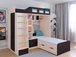 Кровать двухъярусная Астра 4  Дуб молочный/Белый