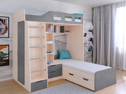 Кровать двухъярусная Астра 4  Дуб молочный/Белый