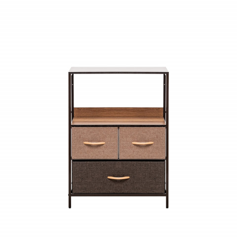 Комод Leset Локи 3 ящ., Каркас Коричневый, Бежевый/Светло-коричневый/Темно-коричневый