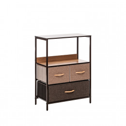 Комод Leset Локи 3 ящ., Каркас Коричневый, Бежевый/Светло-коричневый/Темно-коричневый