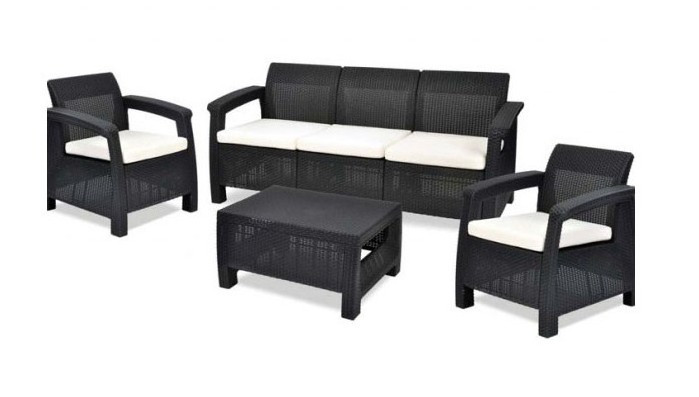 Комплект плетеной мебели Keter CORFU TRIPLE SET 17197786 + 17197959