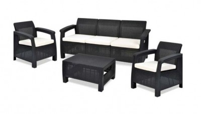 Комплект плетеной мебели Keter CORFU TRIPLE SET 17197786 + 17197959