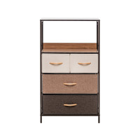Комод Leset Локи 4 ящ., Каркас Коричневый, Бежевый/Светло-коричневый/Темно-коричневый