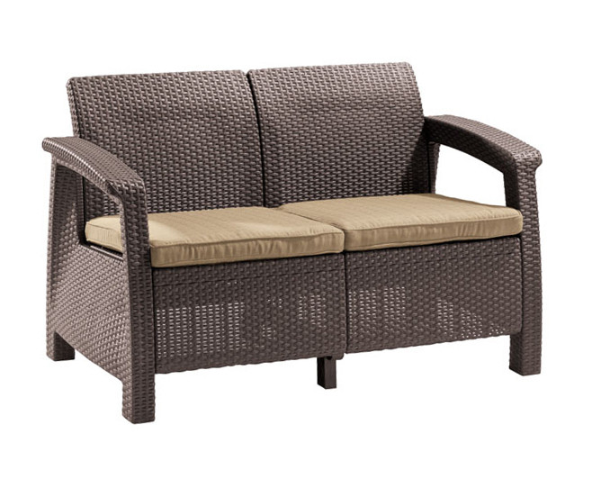 Плетеный диван из искусственного ротанга Keter CORFU LOVE SEAT 17197359 Плетеный диван из искусственного ротанга Keter CORFU LOVE SEAT 17197359