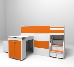 Белое дерево/оранжевый