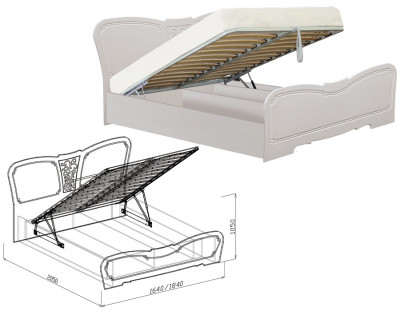 Кровать №1 с подъёмником (с ортопедическим основанием) Тиффани 164 см