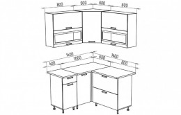 Кухня МДФ Техно 1400х1400 Компоновка №2