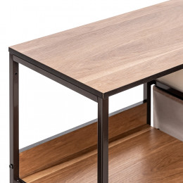 Комод Leset Локи 3 ящ. с полкой, Каркас Коричневый, Бежевый/Светло-коричневый/Темно-коричневый