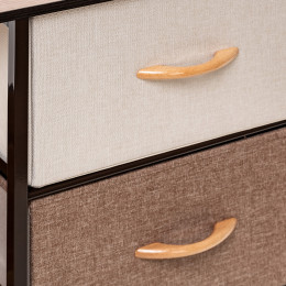 Комод Leset Локи 3 ящ. с полкой, Каркас Коричневый, Бежевый/Светло-коричневый/Темно-коричневый