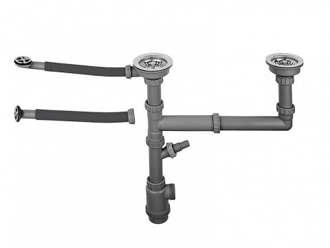 Выпуск большой двойной с переливом в комплекте с сифоном S801 G