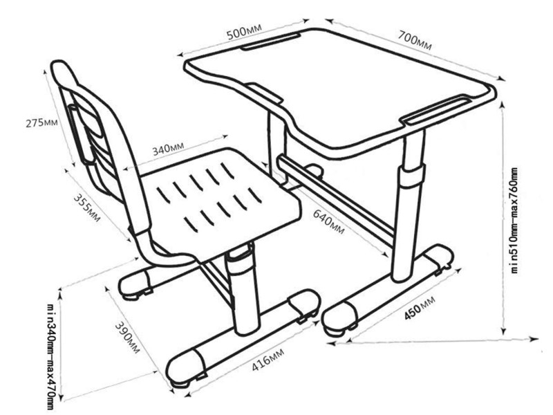 Парта со стулом Fun Desk Sole 2 Парта со стулом Fun Desk Sole 2