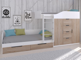 Кровать двухъярусная Астра 6 Белый/Белый