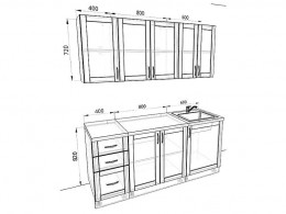 Кухня Базис Nicole-Wood 1,8 метра