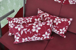 Качели садовые Элегант Премиум со столиком БОРДО (Код: 2016-КД-45/П)