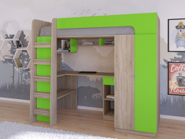 Кровать чердак Астра 10 Сонома/Белый