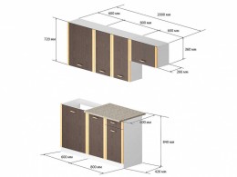 Прямой кухонный гарнитур Столлайн СТЛ.094.00