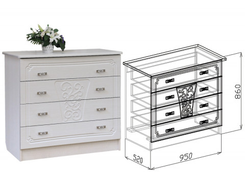 Комод Тиффани 95 см