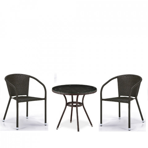 Комплект плетеной мебели T282ANT/Y137C-W53 Brown (2+1)