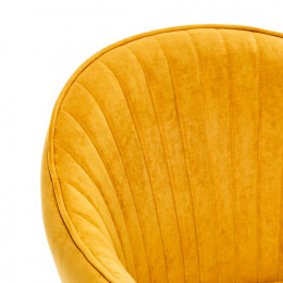 Стул с подлокотниками Leset Вайд, каркас Белый, велюр Горчица