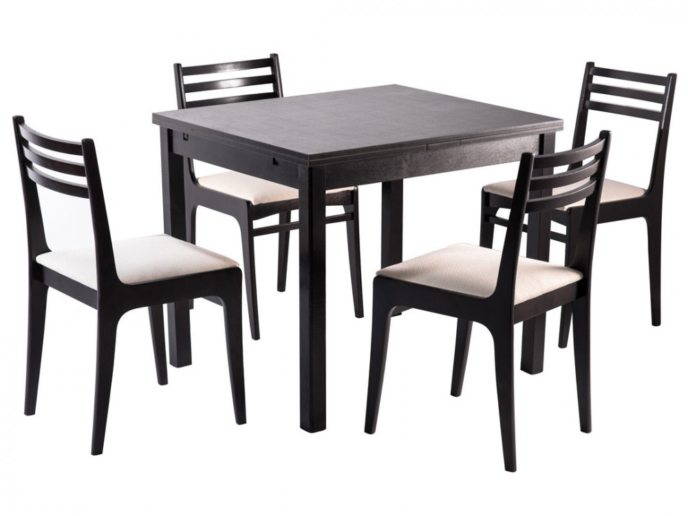 Обеденная группа для столовой и гостиной Мебвилл Франц СТ01 + 4 стула Грис С8