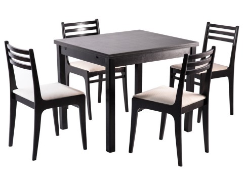 Обеденная группа для столовой и гостиной Мебвилл Франц СТ01 + 4 стула Грис С8