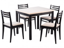 Обеденная группа для столовой и гостиной Мебвилл Франц СТ01 + 4 стула Грис С8