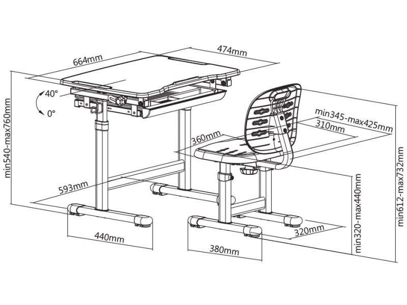Парта со стулом Fun Desk Парта Piccolino III Парта со стулом Fun Desk Парта Piccolino III