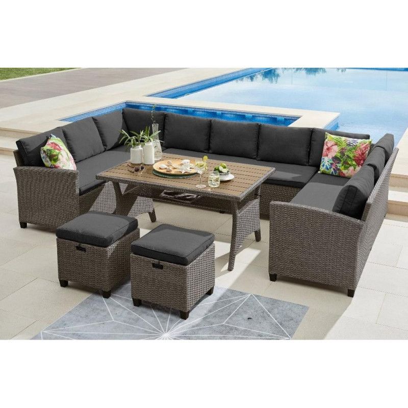 Комплект плетеной мебели AFM-370A Dark Grey Комплект плетеной мебели AFM-370A Dark Grey