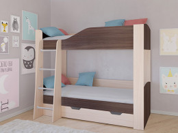 Кровать двухъярусная АСТРА 2 Дуб молочный/Сонома с ящиком