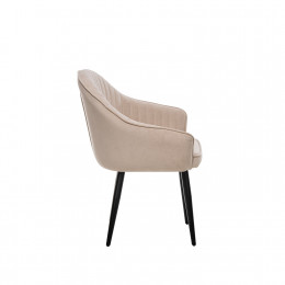 Стул с подлокотниками Leset Вайд, каркас Черный, велюр Бежевый