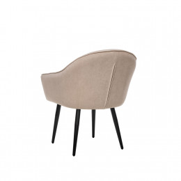Стул с подлокотниками Leset Вайд, каркас Черный, велюр Бежевый