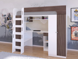 Кровать чердак Астра 10 Белый/Белый