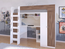 Кровать чердак Астра 10 Белый/Белый