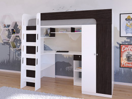 Кровать чердак Астра 10 Белый/Белый