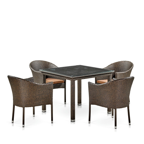 Комплект плетеной мебели T257A/Y350A-W53 Brown 4Pcs Комплект плетеной мебели T257A/Y350A-W53 Brown 4Pcs