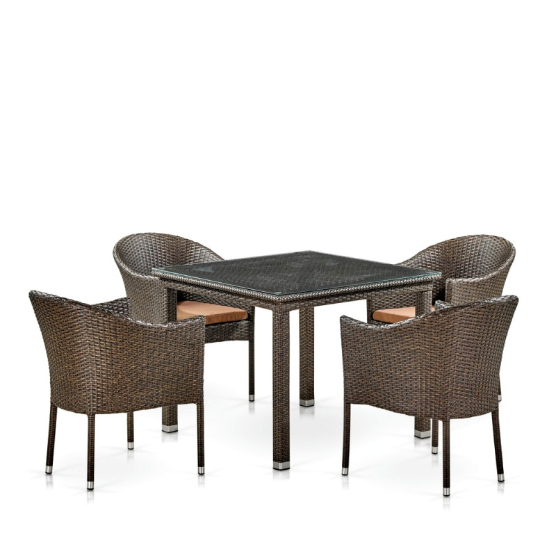 Комплект плетеной мебели T257A/Y350A-W53 Brown 4Pcs Комплект плетеной мебели T257A/Y350A-W53 Brown 4Pcs