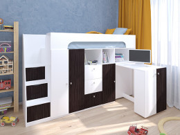 Кровать чердак Астра 11 Белый/Белый