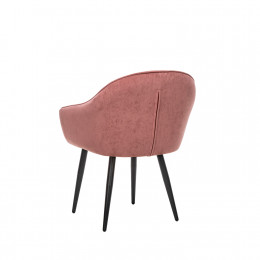 Стул с подлокотниками Leset Вайд, каркас Черный, велюр Персиковый