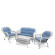 Плетеный комплект для отдыха из искусственного ротанга LV-520 White/Blue Плетеный комплект для отдыха из искусственного ротанга LV-520 White/Blue