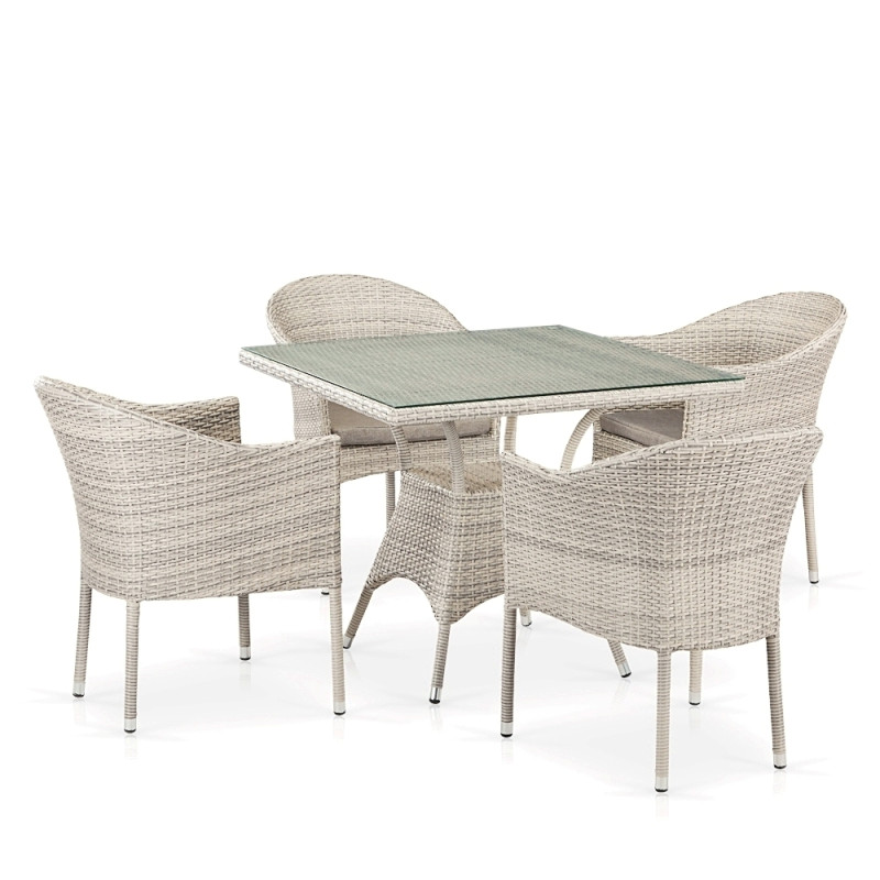 Комплект плетеной мебели T190B/Y350A-W85-90x90 Latte 4Pcs Комплект плетеной мебели T190B/Y350A-W85-90x90 Latte 4Pcs